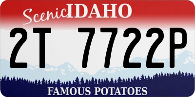 ID license plate 2T7722P