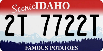 ID license plate 2T7722T