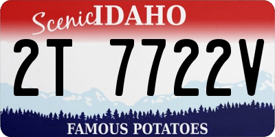 ID license plate 2T7722V