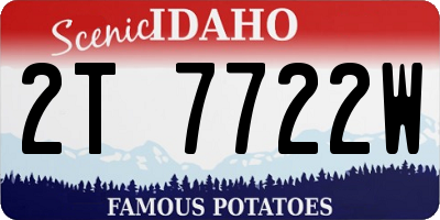 ID license plate 2T7722W