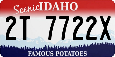 ID license plate 2T7722X