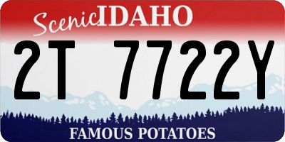 ID license plate 2T7722Y