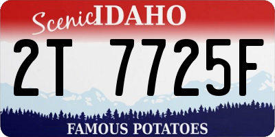 ID license plate 2T7725F
