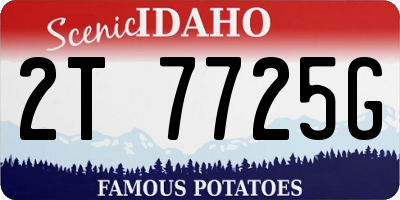 ID license plate 2T7725G