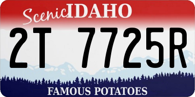 ID license plate 2T7725R