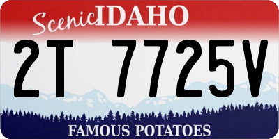 ID license plate 2T7725V