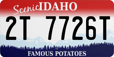 ID license plate 2T7726T