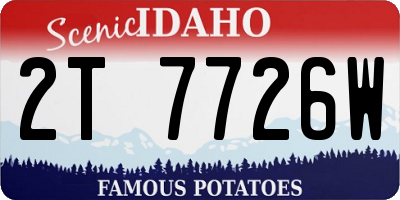 ID license plate 2T7726W