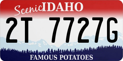 ID license plate 2T7727G