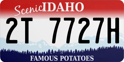 ID license plate 2T7727H