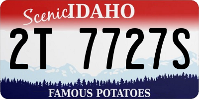 ID license plate 2T7727S
