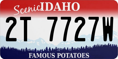 ID license plate 2T7727W