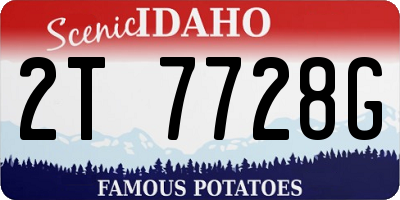 ID license plate 2T7728G