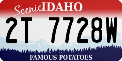 ID license plate 2T7728W