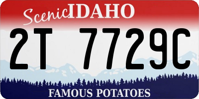 ID license plate 2T7729C