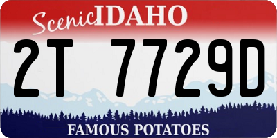 ID license plate 2T7729D