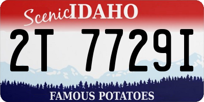 ID license plate 2T7729I