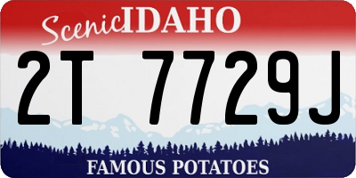 ID license plate 2T7729J