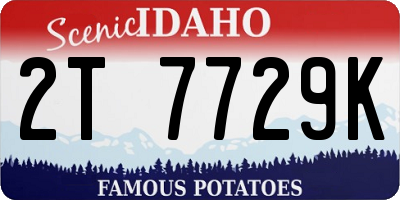ID license plate 2T7729K