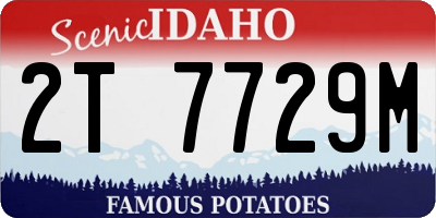 ID license plate 2T7729M