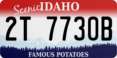 ID license plate 2T7730B