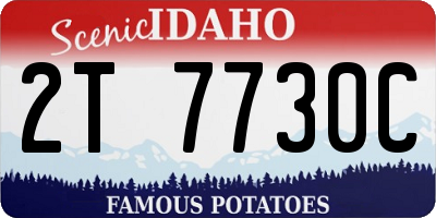 ID license plate 2T7730C