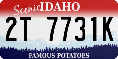ID license plate 2T7731K
