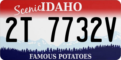 ID license plate 2T7732V