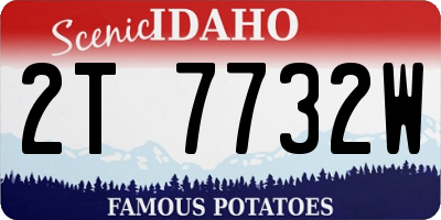 ID license plate 2T7732W