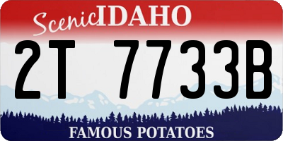 ID license plate 2T7733B