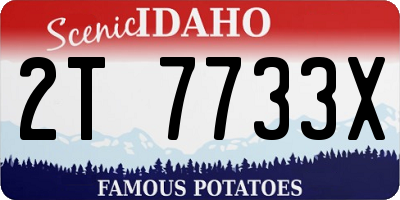 ID license plate 2T7733X