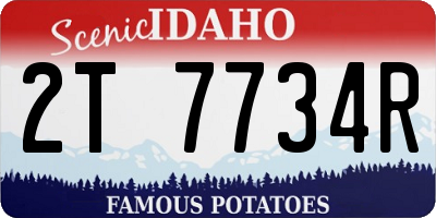 ID license plate 2T7734R