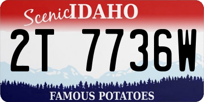 ID license plate 2T7736W