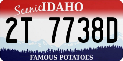 ID license plate 2T7738D