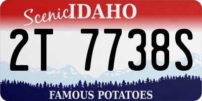 ID license plate 2T7738S