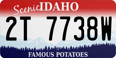 ID license plate 2T7738W