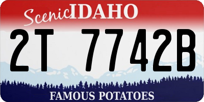 ID license plate 2T7742B
