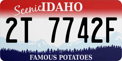 ID license plate 2T7742F