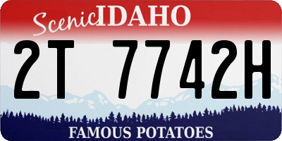 ID license plate 2T7742H