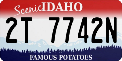 ID license plate 2T7742N