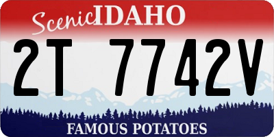 ID license plate 2T7742V