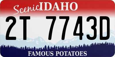 ID license plate 2T7743D