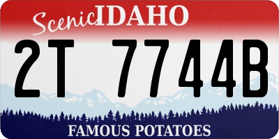 ID license plate 2T7744B