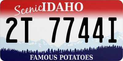 ID license plate 2T7744I