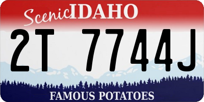 ID license plate 2T7744J