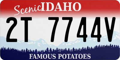 ID license plate 2T7744V