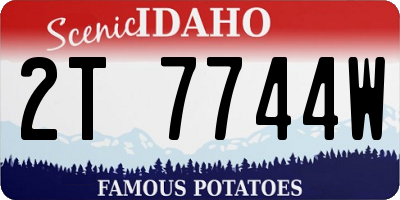 ID license plate 2T7744W
