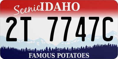ID license plate 2T7747C