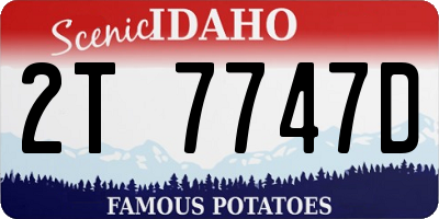 ID license plate 2T7747D