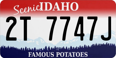 ID license plate 2T7747J